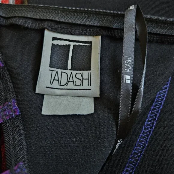 RARE Tadashi Shoji Purple & Black Mini Dress🖤💜🖤 - Picture 8 of 9